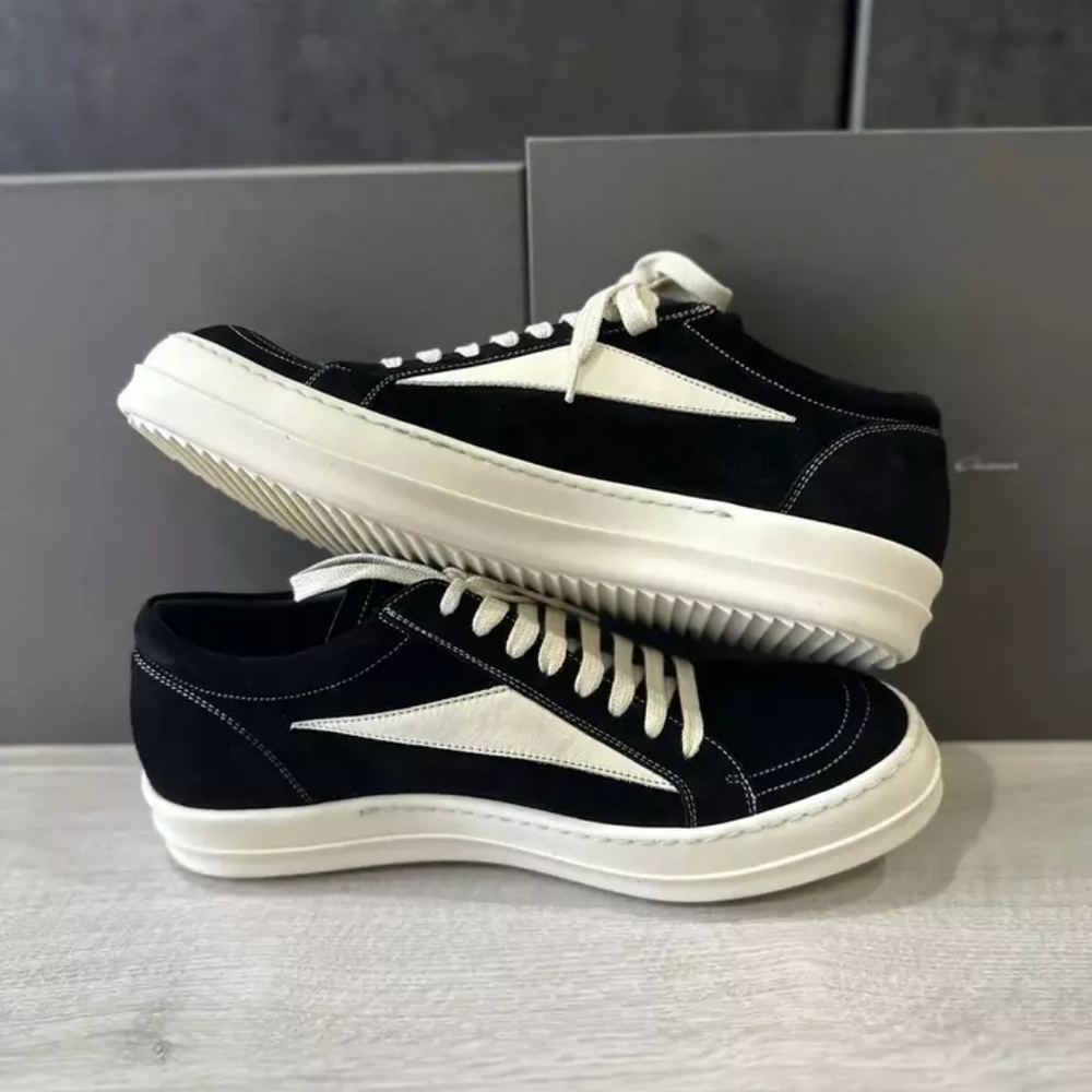 RICK OWENS VINTAGE SNEAKER SUEDE BLACK STROBE